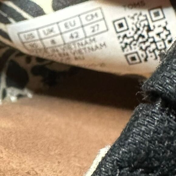 TOMS Women’s Black Canvas Marisol Espadrille Wedge Sandals Size 10 - Picture 6 of 9